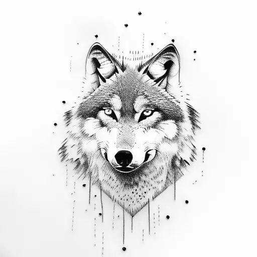 wolf with blue eyes  tattoo design idea