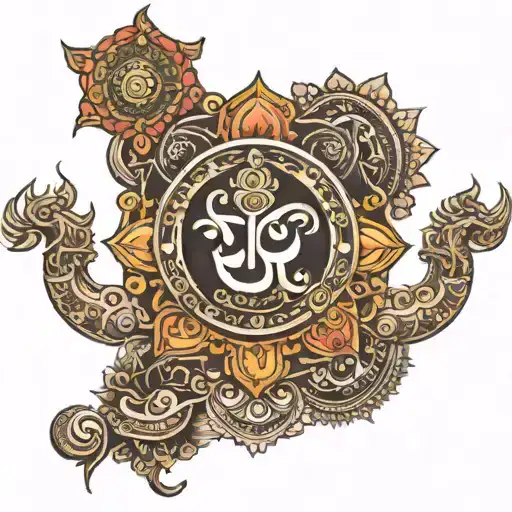 Junnu word in disguise in lord sree krishna Vishnu chakra  tattoo design idea