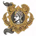 Junnu word in disguise in lord sree krishna Vishnu chakra  tattoo design idea