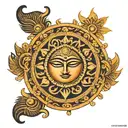 Junnu word in disguise in lord sree krishna Vishnu chakra  tattoo design idea