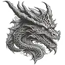 dragon face tattoo design idea