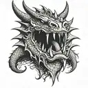 dragon face tattoo design idea
