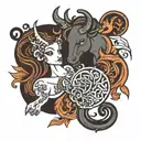 wife is Aquarius named Leena and husband is Taurus named Vik an zodiac symbol married August 14th 1999  tattoo design idea