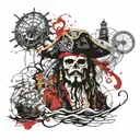 number 23 pirates of Carribbean one piece lord of rings tattoo design idea