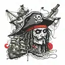 number 23 pirates of Carribbean one piece lord of rings tattoo design idea