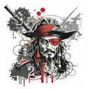 number 23 pirates of Carribbean one piece lord of rings tattoo design idea