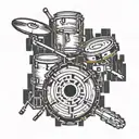 drum, twenty one pilots  tattoo design idea