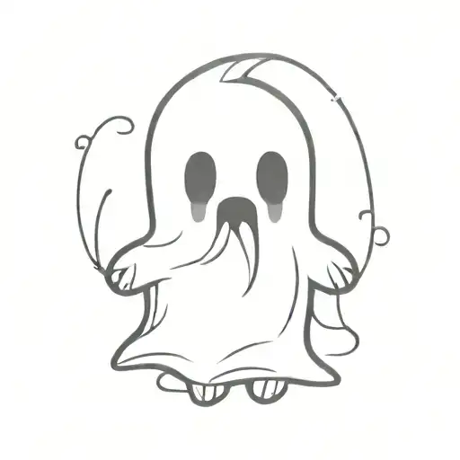 cute cartoon ghost tattoo design idea