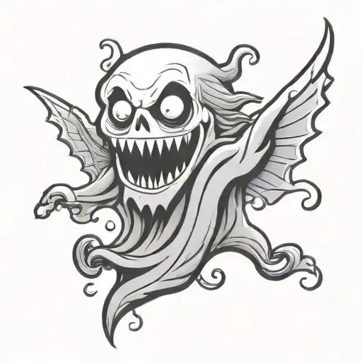 cartoon ghost tattoo design idea