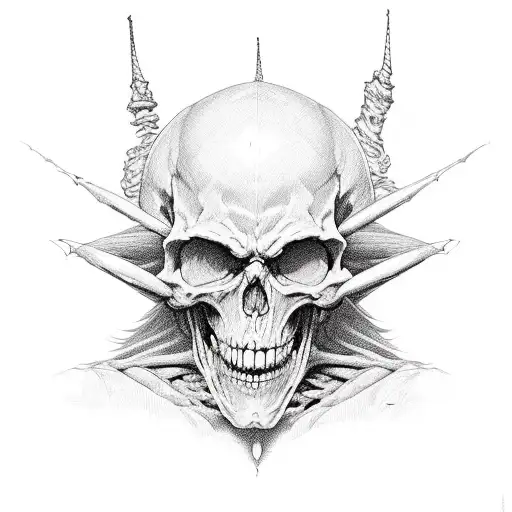 skeletor studing tattoo design idea