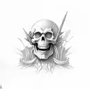skeletor studing tattoo design idea