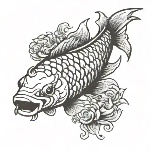 pez koi fish tattoo design idea