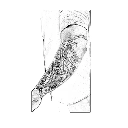 a tribal tattoo on a man's forearm tattoo design idea