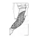 a tribal tattoo on a man's forearm tattoo design idea