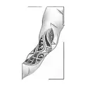 a tribal tattoo on a man's forearm tattoo design idea