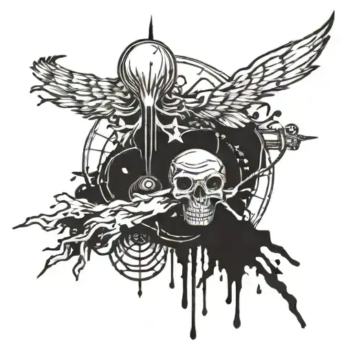 have patience trust the process shadows projected tattoo design idea