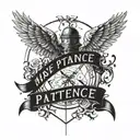 have patience trust the process shadows projected tattoo design idea