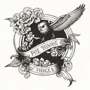 have patience trust the process shadows projected tattoo design idea