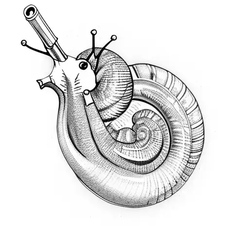 snail holding gun  tattoo design idea