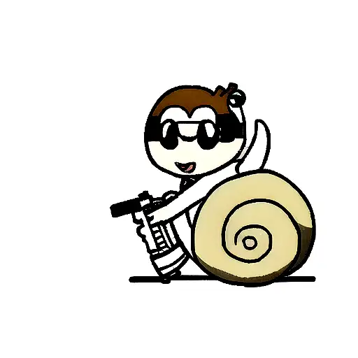 snail with gun  tattoo design idea