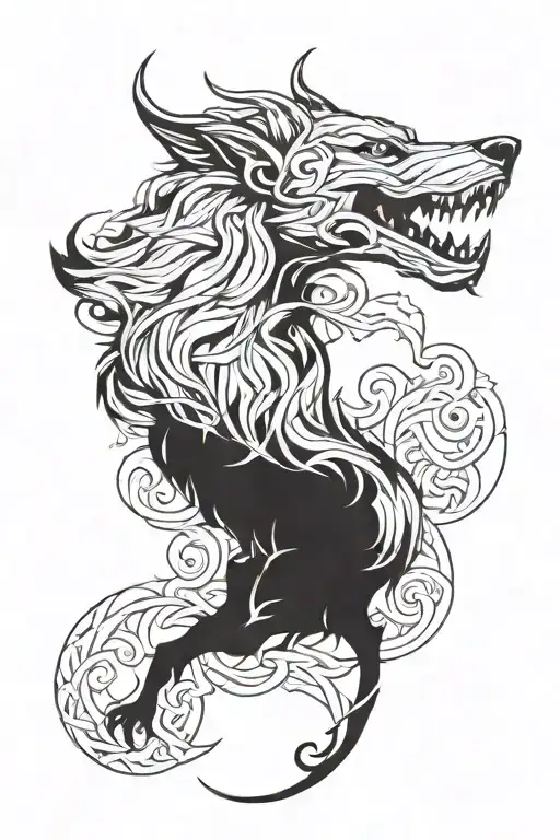 fenrir viking tattoo inspired tattoo design idea