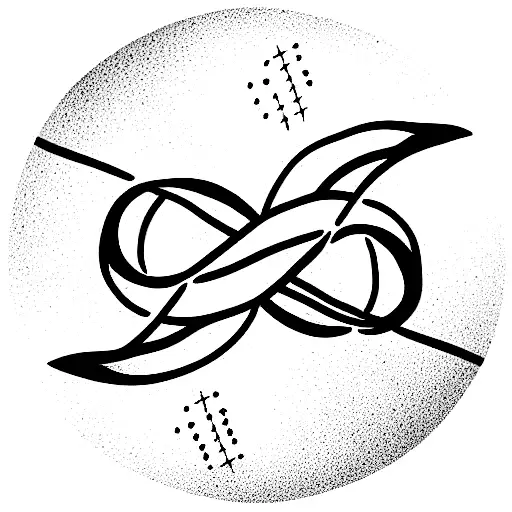 infinity symbol with moon tattoo design idea