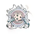 fingers holding cracker with cheese tattoo design idea