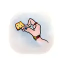 fingers holding cracker with cheese tattoo design idea