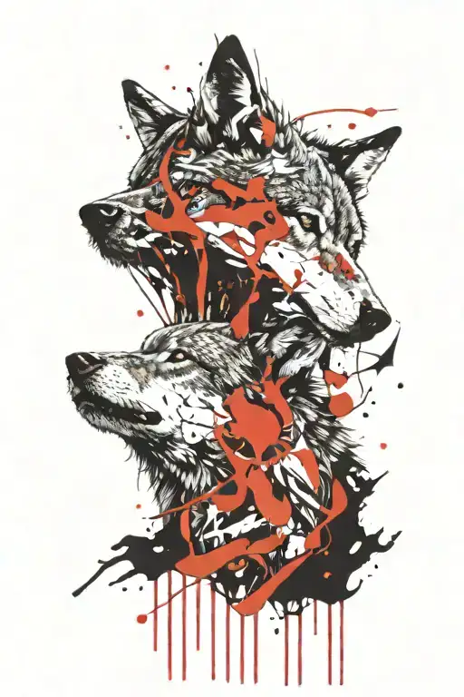 wolf head tattoo design idea