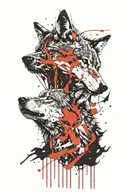 wolf head tattoo design idea