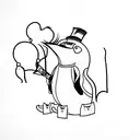 emperor penguin wearing a top hat tattoo design idea