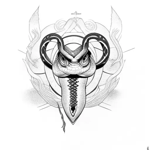 Dotwork "Snake And Osiris" Tattoo Idea - BlackInk