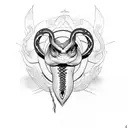 Snake and osiris  tattoo design idea