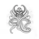 Snake and osiris  tattoo design idea