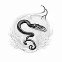 Snake and osiris  tattoo design idea