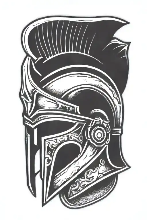 spartan helmet tattoo design idea