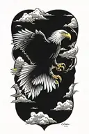 bald eagle soaring tattoo design idea