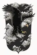 bald eagle soaring tattoo design idea