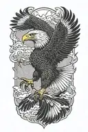 bald eagle soaring tattoo design idea