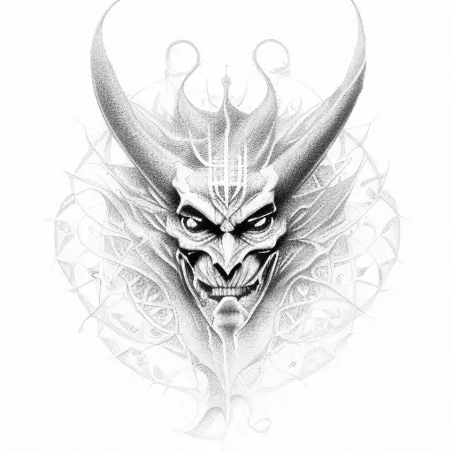 spiritual awakening demon love tattoo design idea