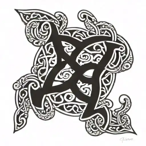 Celtic knotwork design with name "Freya" tattoo design idea