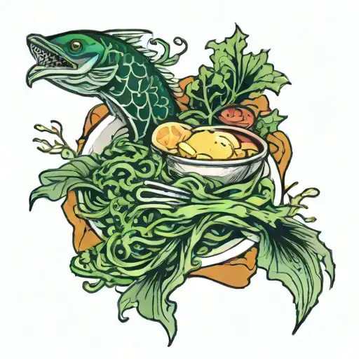 meal of seaweed  tattoo design idea