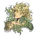 blonde boy dressed in seaweed  tattoo design idea