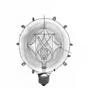 light bulb with sea waves tattoo design idea