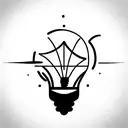light bulb with sea waves tattoo design idea