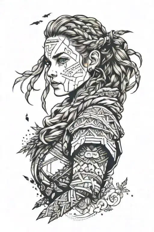 Aloy Horizon zero dawn tattoo design idea