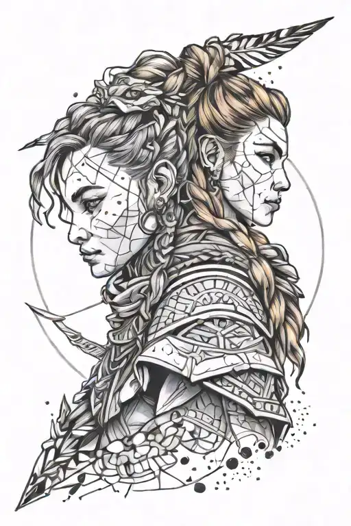 Aloy from Horizon zero dawn tattoo design idea