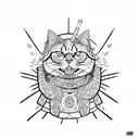Samurai cat tattoo design idea