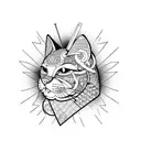 Samurai cat tattoo design idea