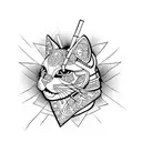 Samurai cat tattoo design idea